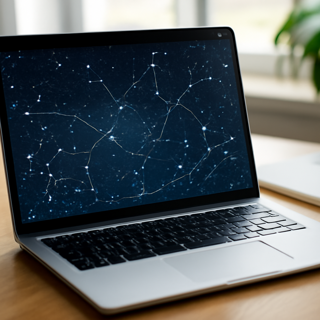 Sternkarte am Laptop