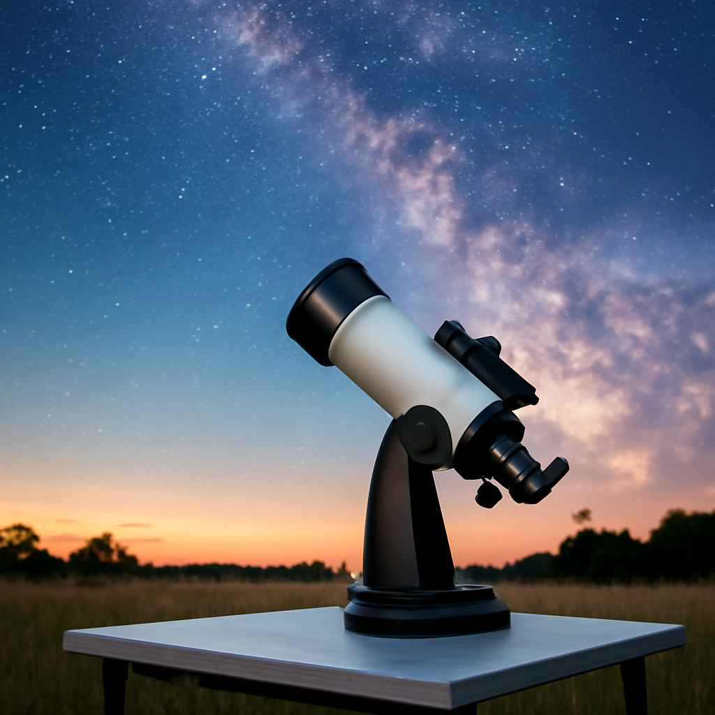 Compact wide-field telescope setup on a field table