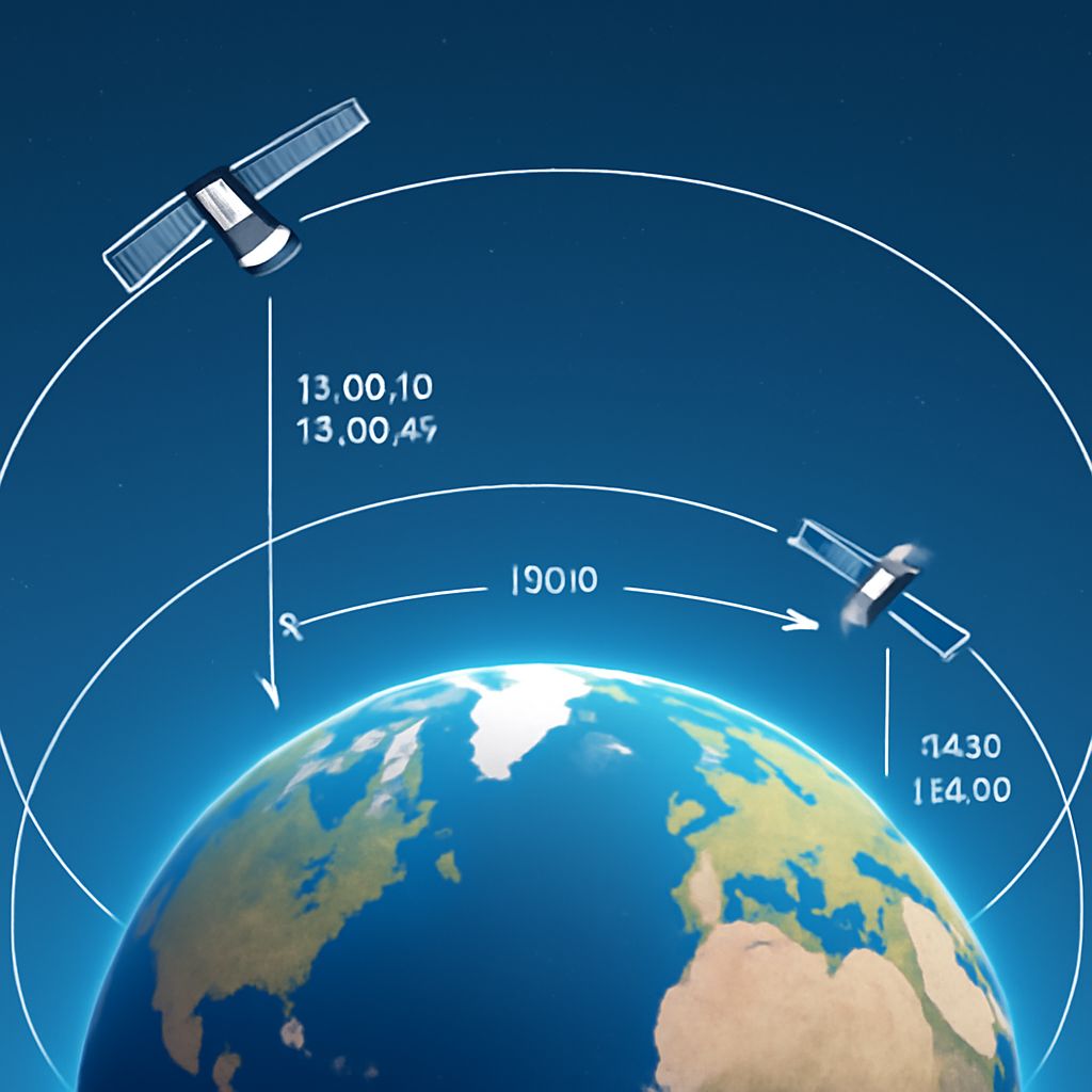 Grafik: Schematische Darstellung der Orbit-Höhen (GEO vs. LEO) mit Entfernungsangaben und typischen Latenzwerten
