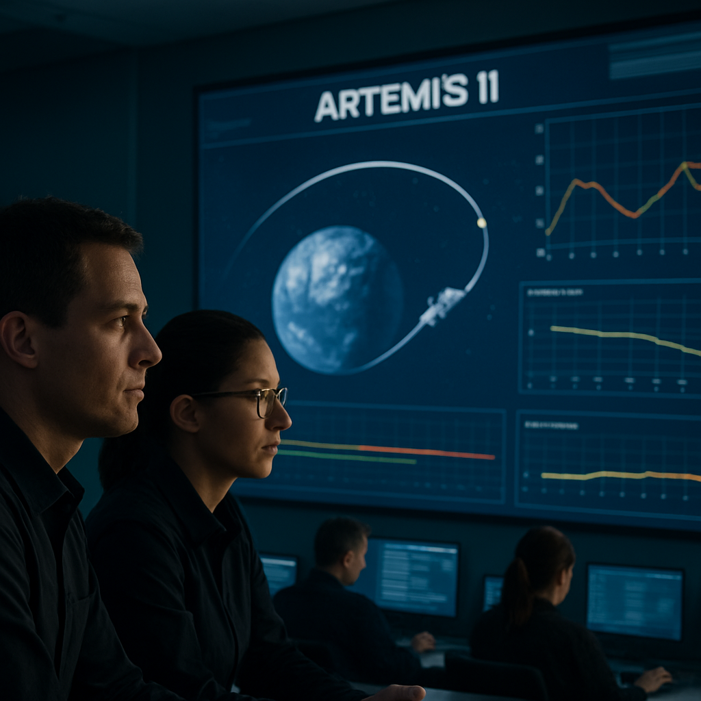Live-Verfolgung Artemis II in der Kontrollzentrale
