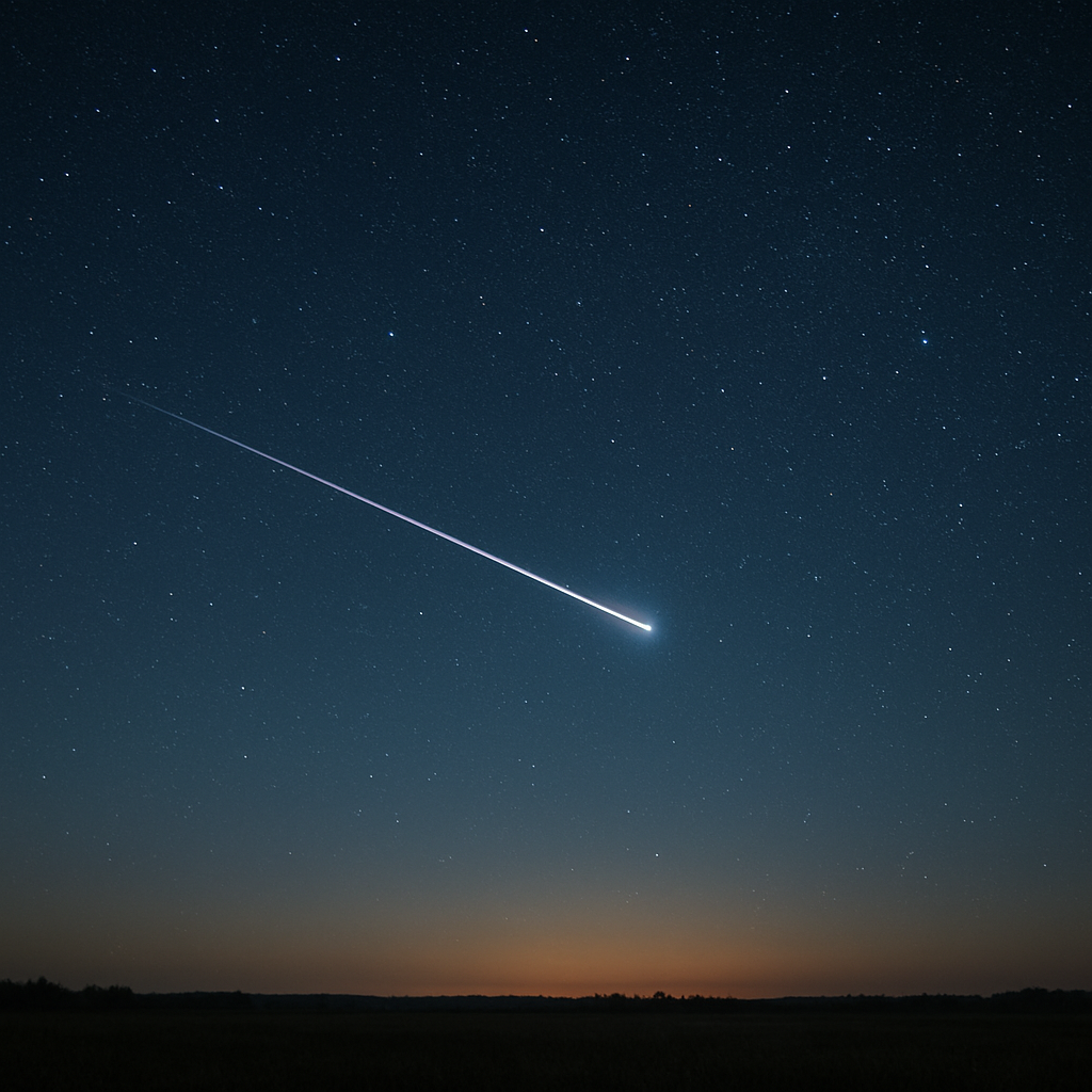Leicht sichtbare Meteore über Lyra zeigen Eta-Lyriden-Beobachtung