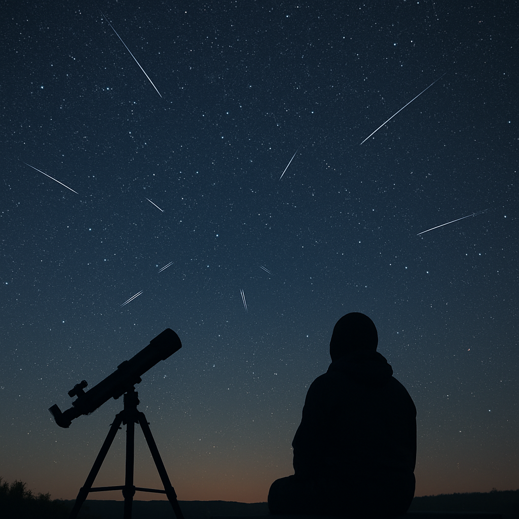 Radiantendrift sichtbar durch den nächtlichen Sternenhimmel