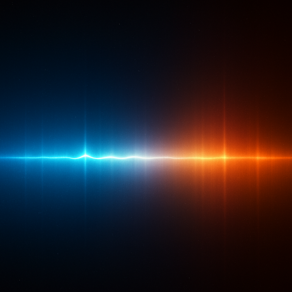Echo of a distant spectrum with a blue-tinged continuum and faint emission lines