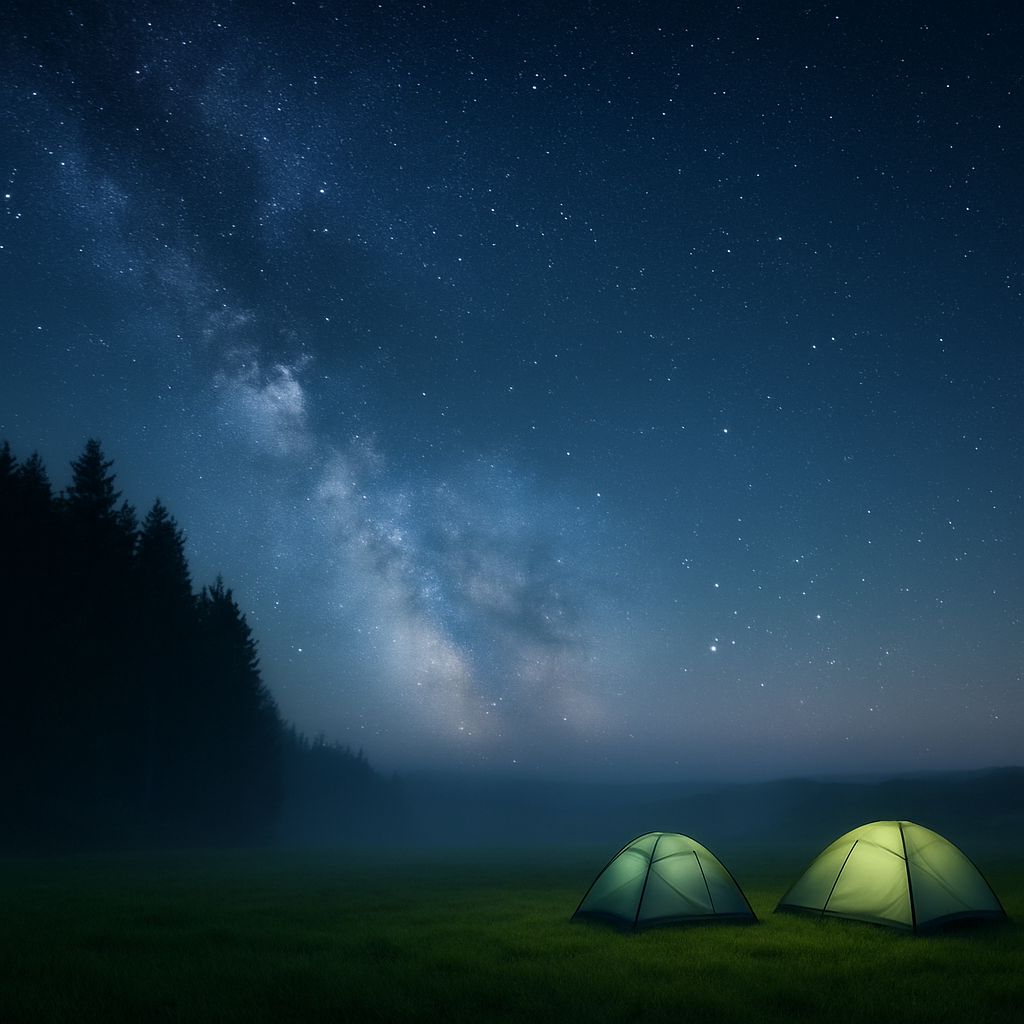 Sternenhimmel und Camping in deutschen Dunkelzonen