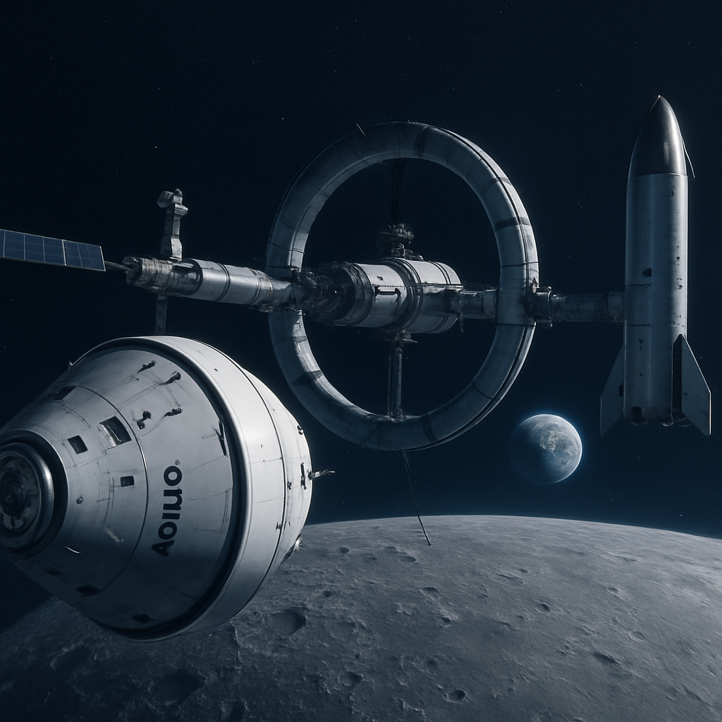 Orion in Mondorbit bereit zur Mondlandung
