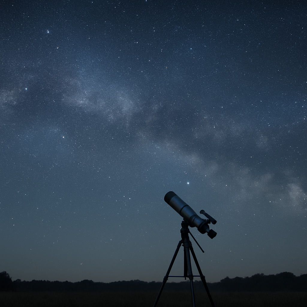 Sommer-Dreieck auf dunklem Nordhimmel sichtbar.