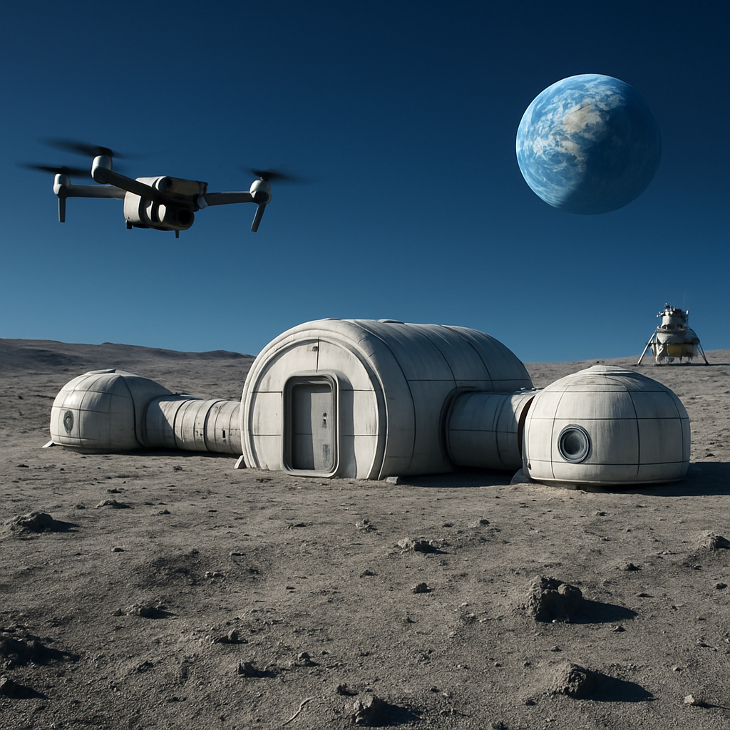 Mondbasis-Logistik: Drohne liefert Bauteile auf dem Mond