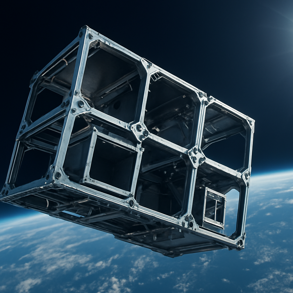 Moonraker-Demonstrator mit offenen Modulen im Orbit