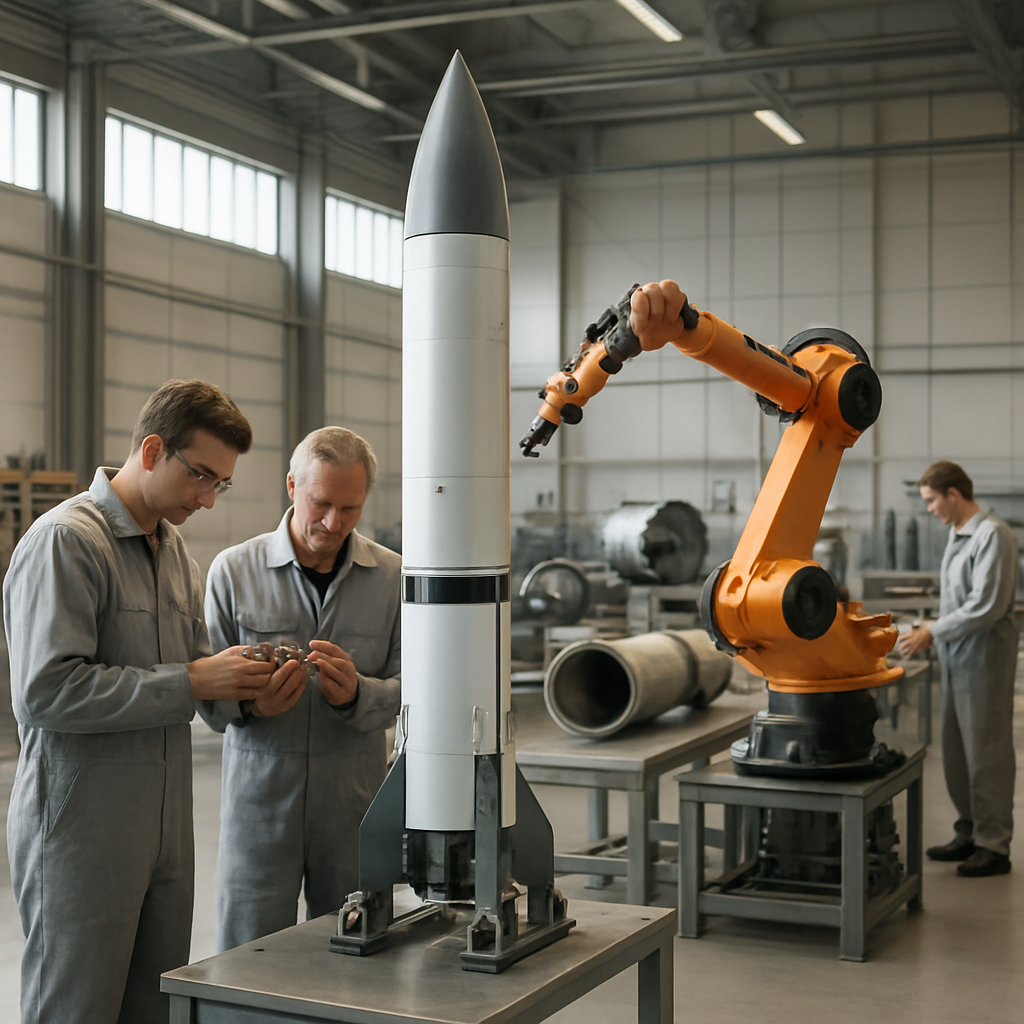 Kernstück der deutschen Trägerraketenproduktion im Montageprozess