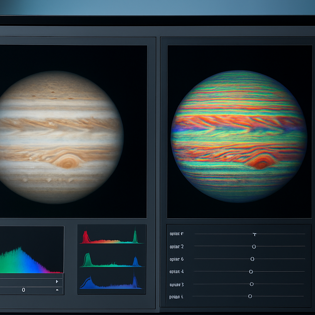 Kanalbasierte Feinschärfe und Farbbalance am Jupiter