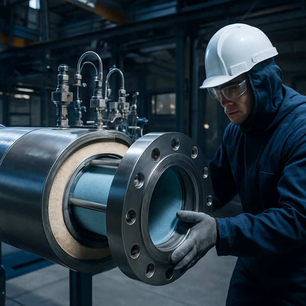 Kryogene Pipeline-Komponenten im Prüfstand, sicherheitsrelevant.